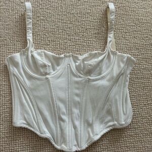 SKIMS White Corset Top
